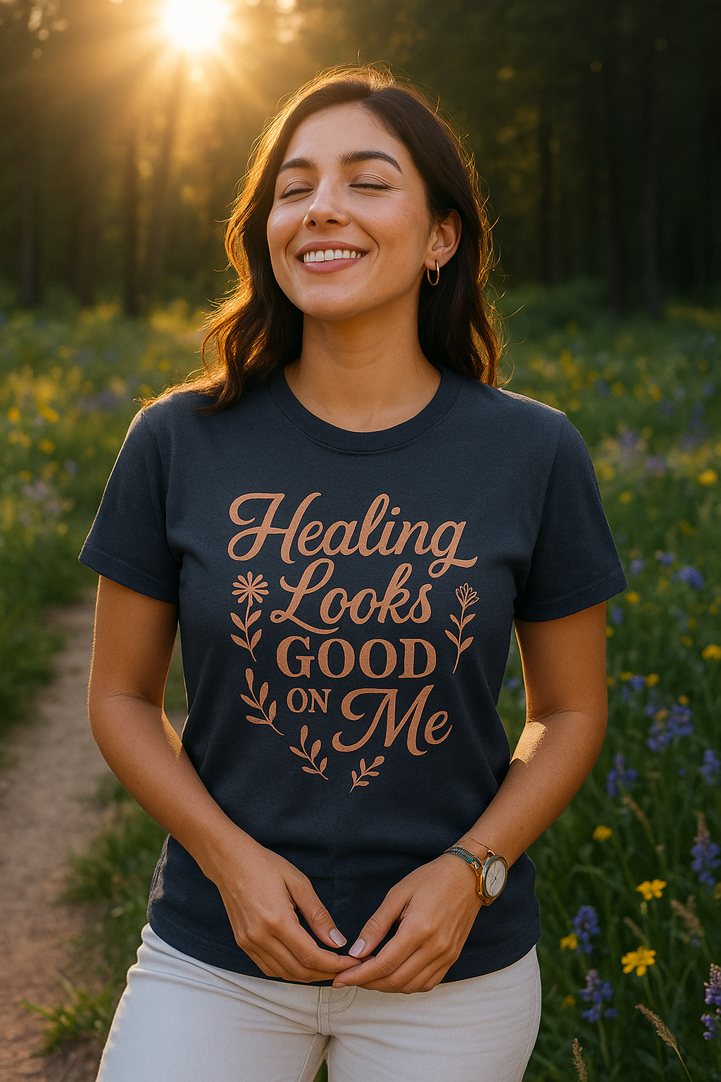 "Healing Looks Good on Me" Softstyle Positivity Tee-Shirt