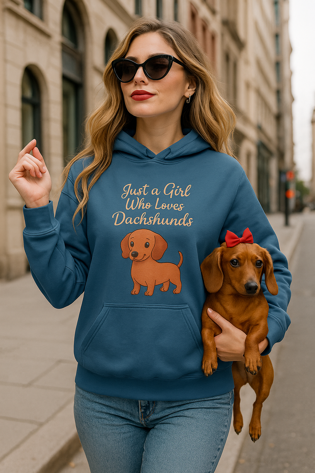 Dachshund Lover Cozy Hoodie - "Just a Girl Who Loves Dachshunds"