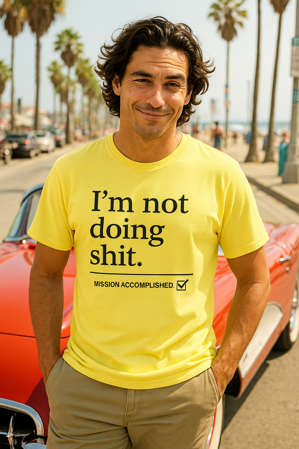"I'm Not Doing Sht, Mission Accomplished" Humorous T-Shirt for Him or Her
