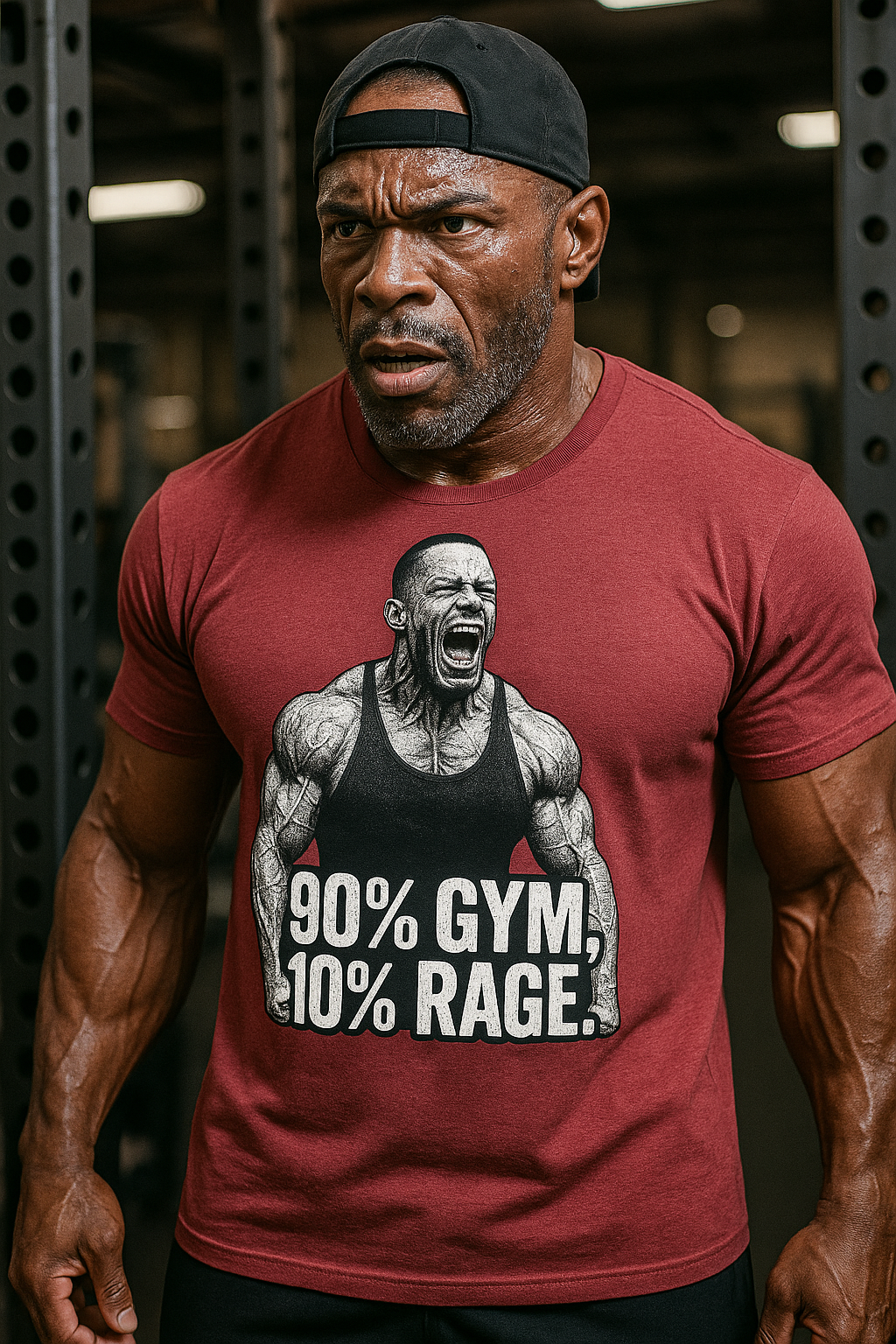 Grit Forge Athletics - "90% Gym, 10% Rage" Men's Bodybuilding Tee-Shirt