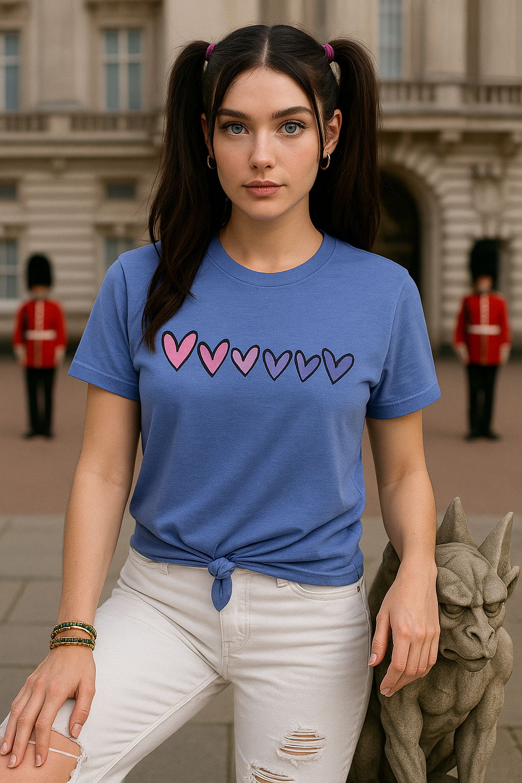 Cute Hearts Graphic Women's Softstyle Tee-Shirt