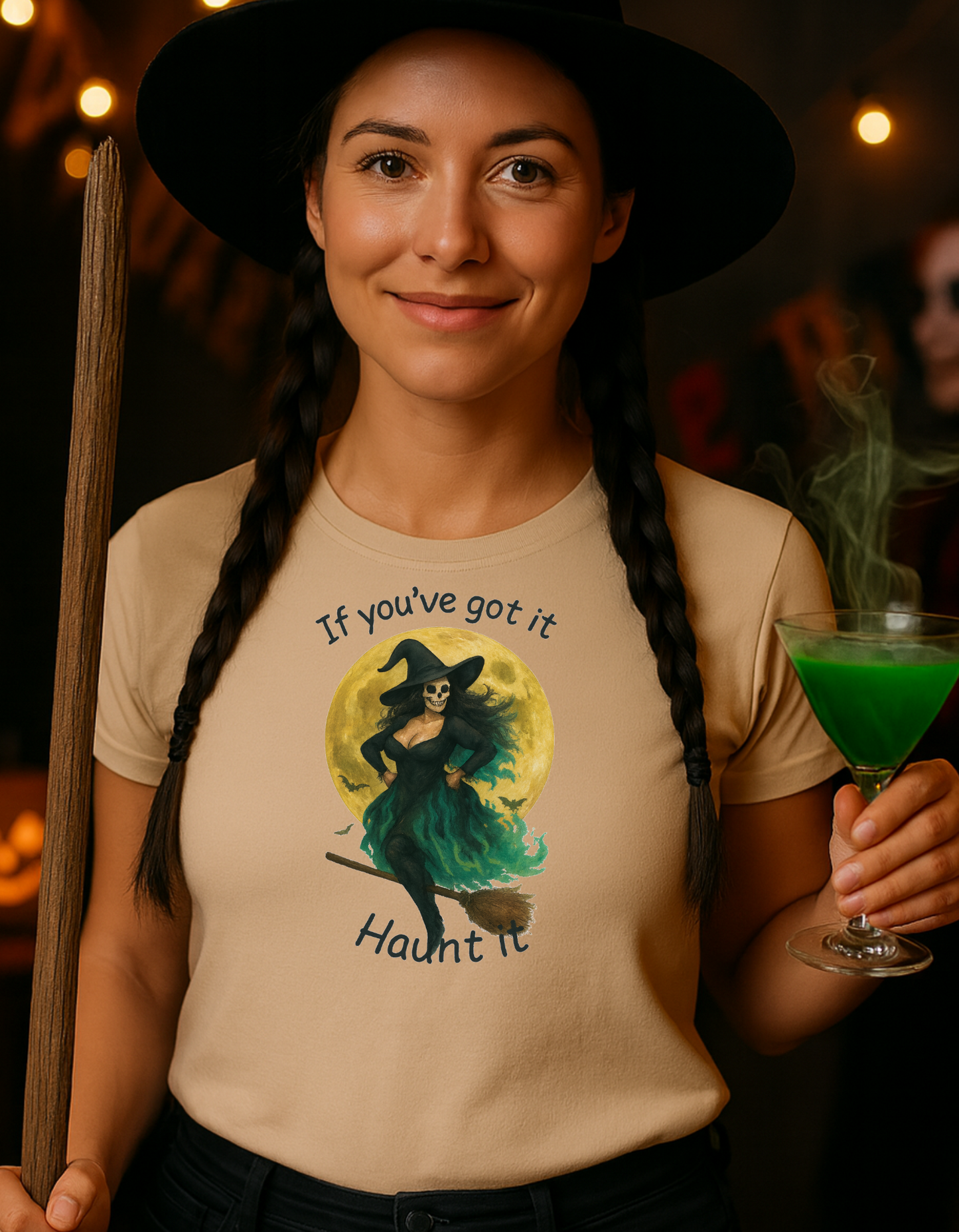 Halloween Witch Graphic Tee-Shirt, "If You've Got it, Haunt It"