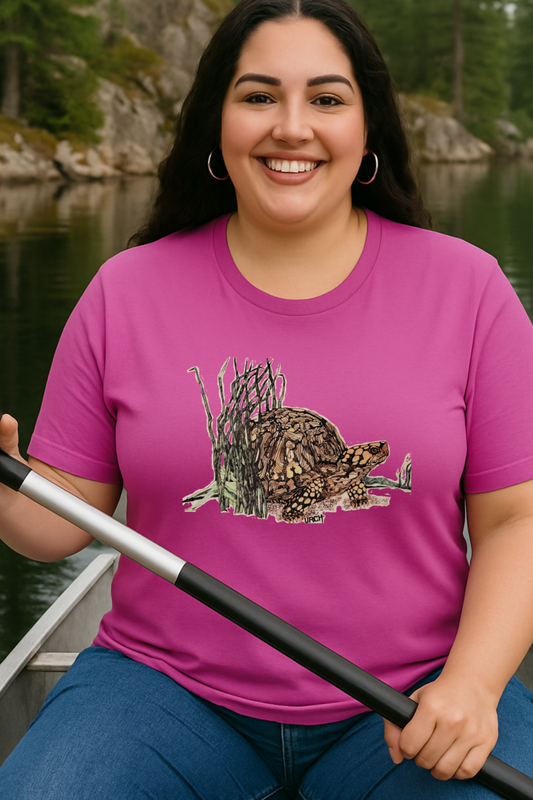 Custom Pen and Ink Artwork, Nature Scene Tee-Shirt - "Turtle Run"