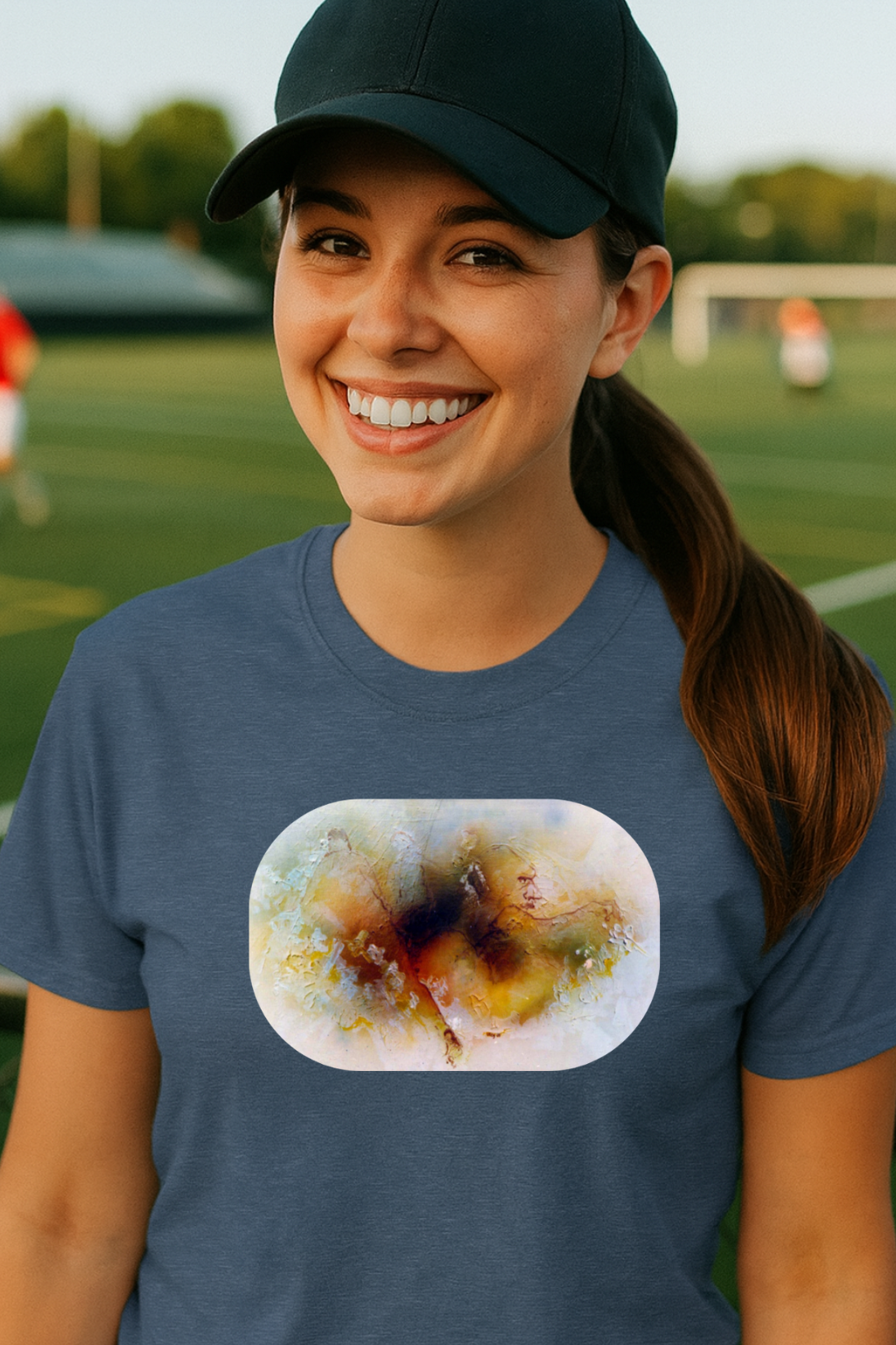 Vibrant Abstract 1960s Painting Print Tee - "Fall of Olympus"