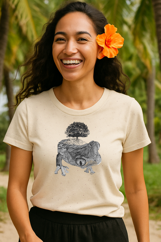Abundant Life 1960s Frog Creative Graphic Tee - "Gaia's Shepherd"