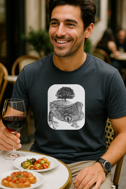 Abundant Life 1960s Frog Creative Graphic Tee - "Gaia's Shepherd"