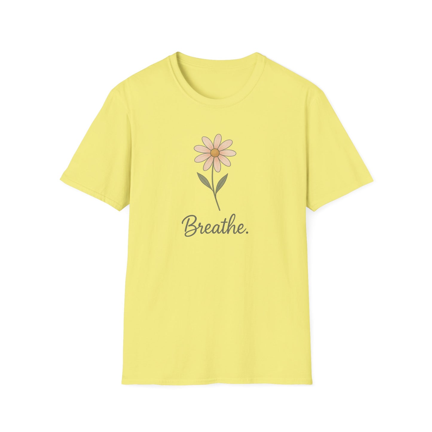 Breathe Floral Relaxed Fit Inspirational Tee-Shirt