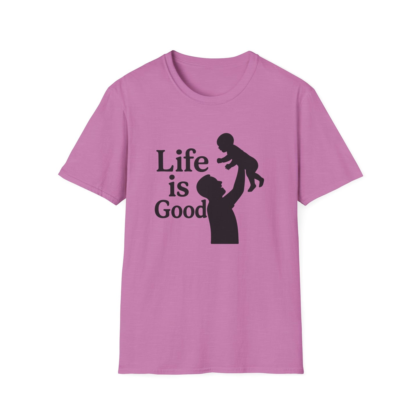 "Life is Good" Men's Softstyle Baby-Rearing Casual Tee-Shirt
