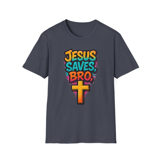 Jesus Saves, Bro Graphic Softstyle Tee-Shirt