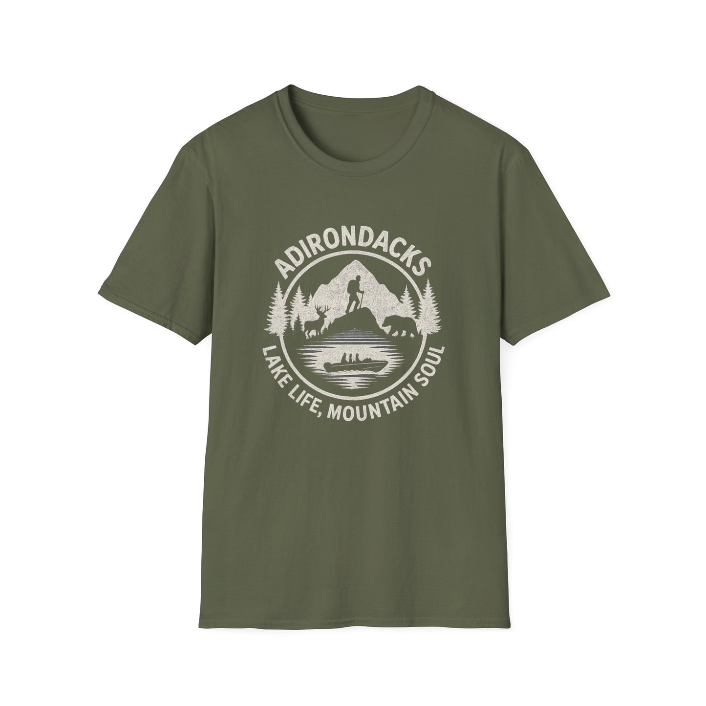 Adirondacks Lake Life Softstyle Tee-Shirt - "Lake Life, Mountain Soul"