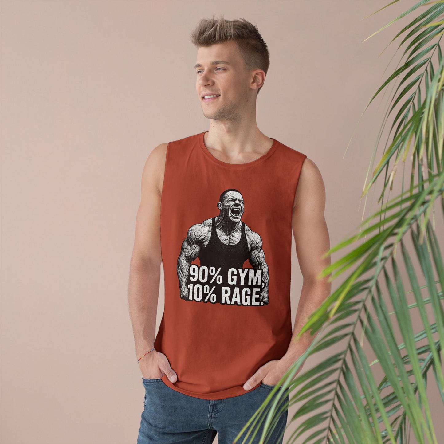 Grit Forge Athletics - "90% Gym, 10% Rage" Men's Bodybuilding Tank Top