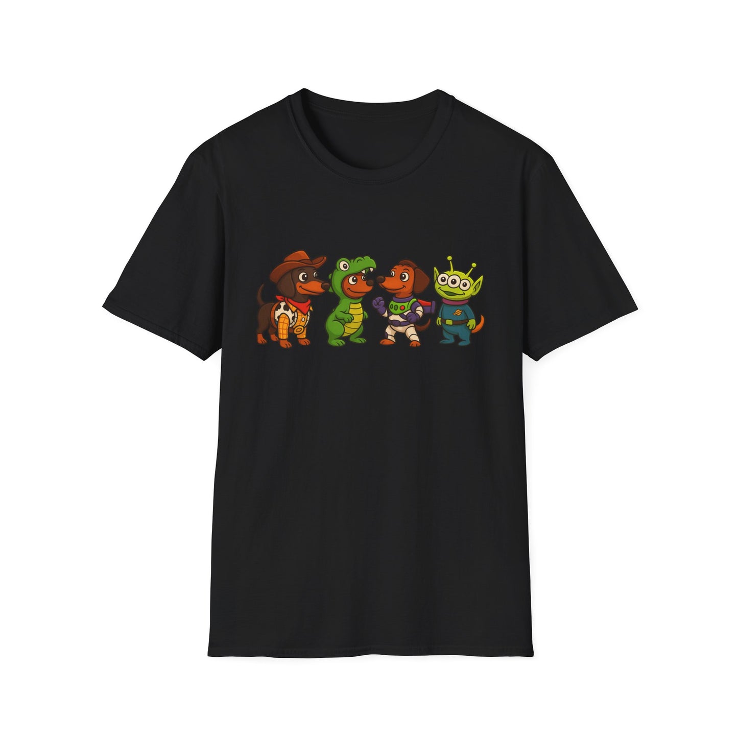 Cute Dachshund Halloween Cartoon Ensemble Tee Shirt