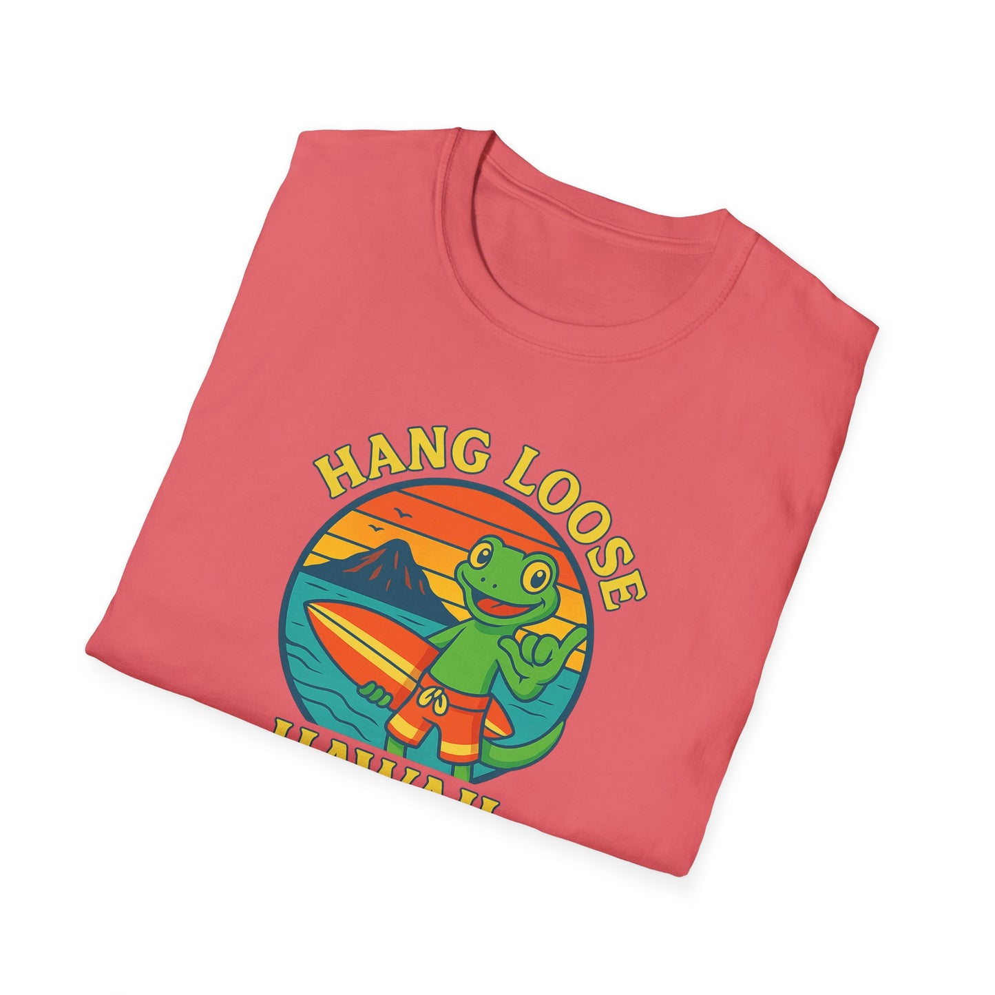 Hawaiian Surf T-Shirt, "Hang Loose Hawaii" Graphic Tee