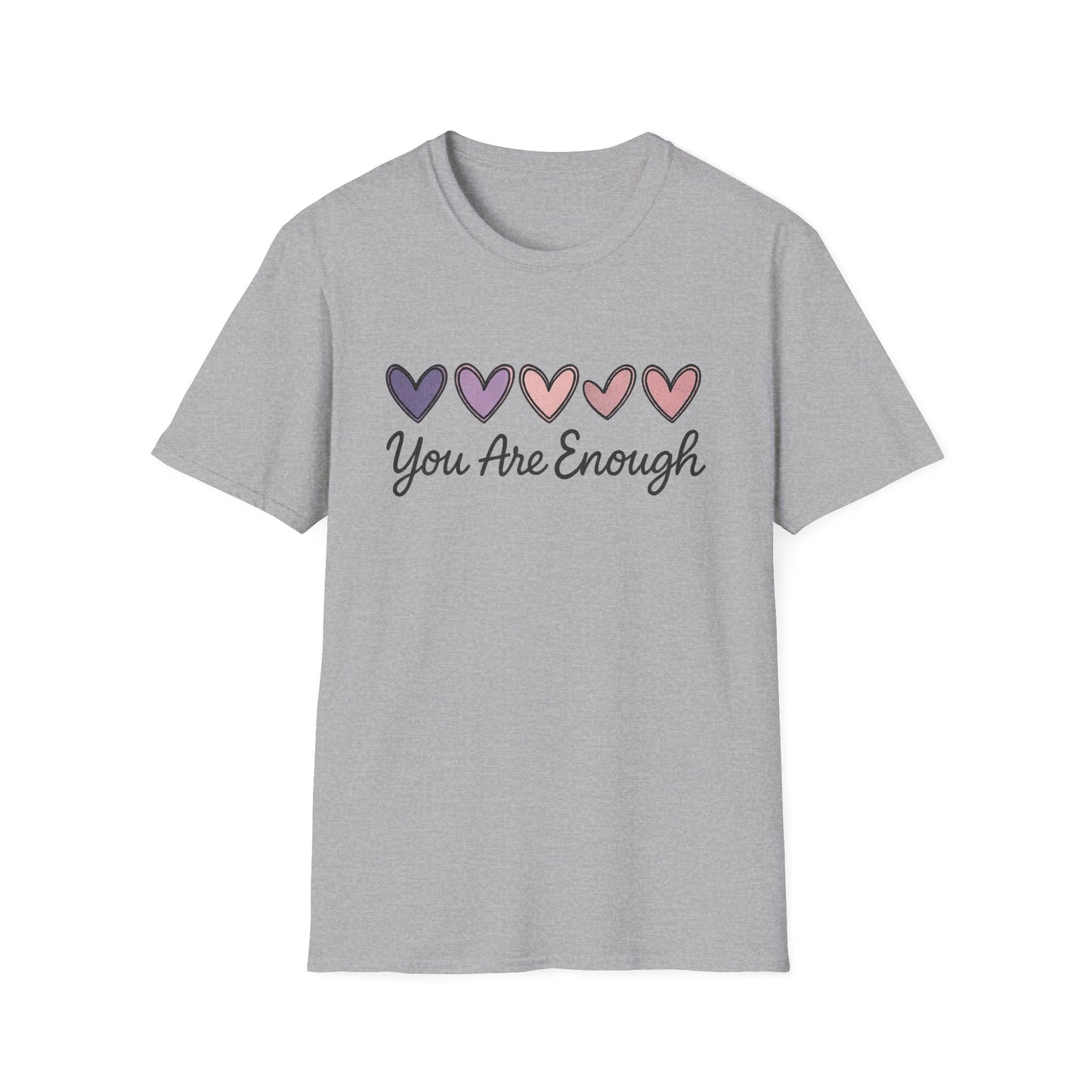 "You Are Enough" Hearts Graphic Women's Softstyle T-Shirt