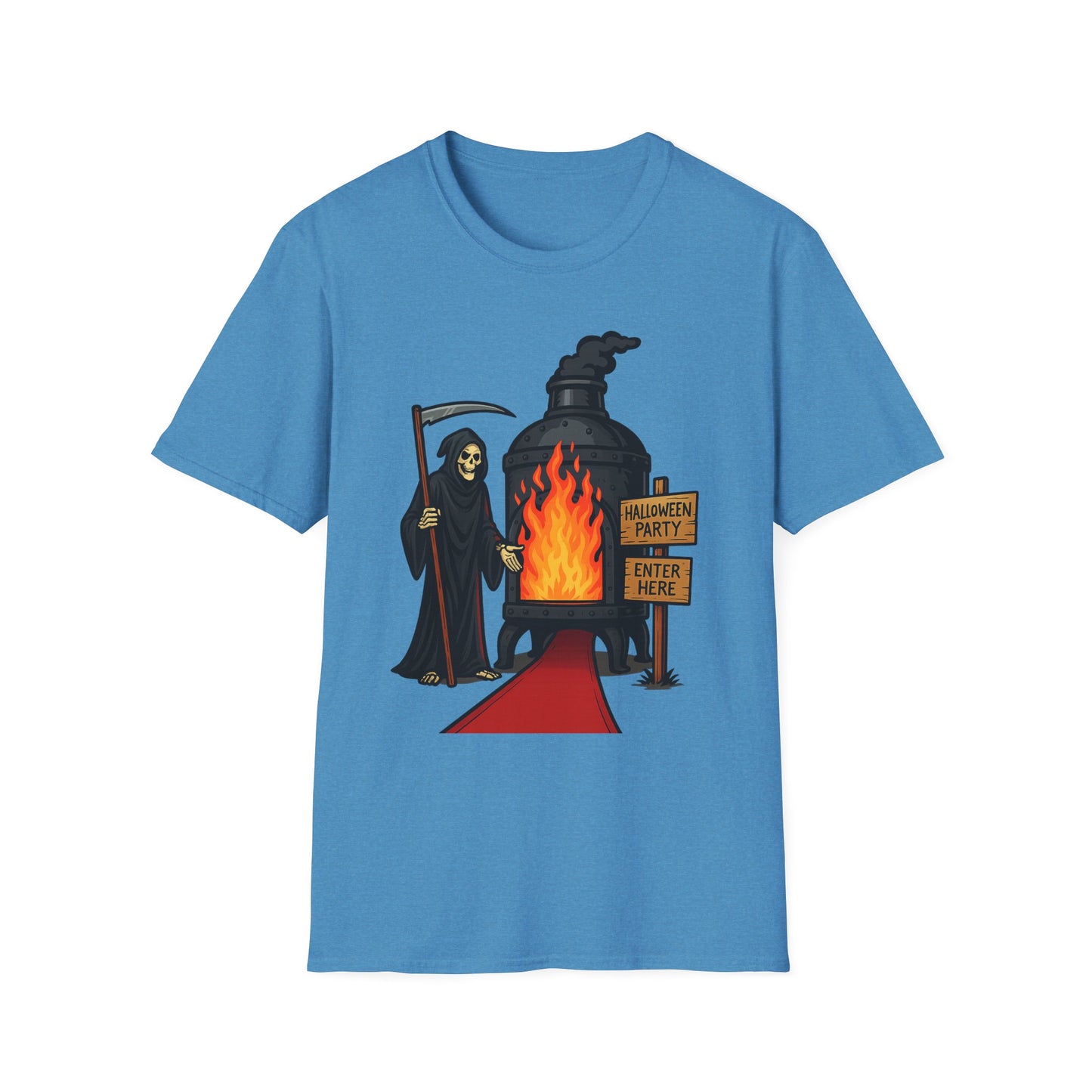 Grim Reaper Halloween Party Comedic Tee-Shirt