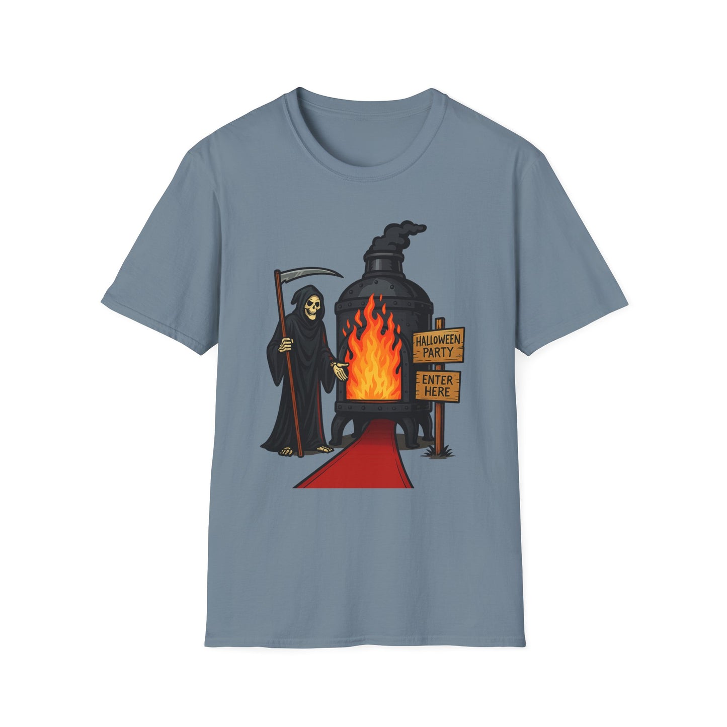 Grim Reaper Halloween Party Comedic Tee-Shirt