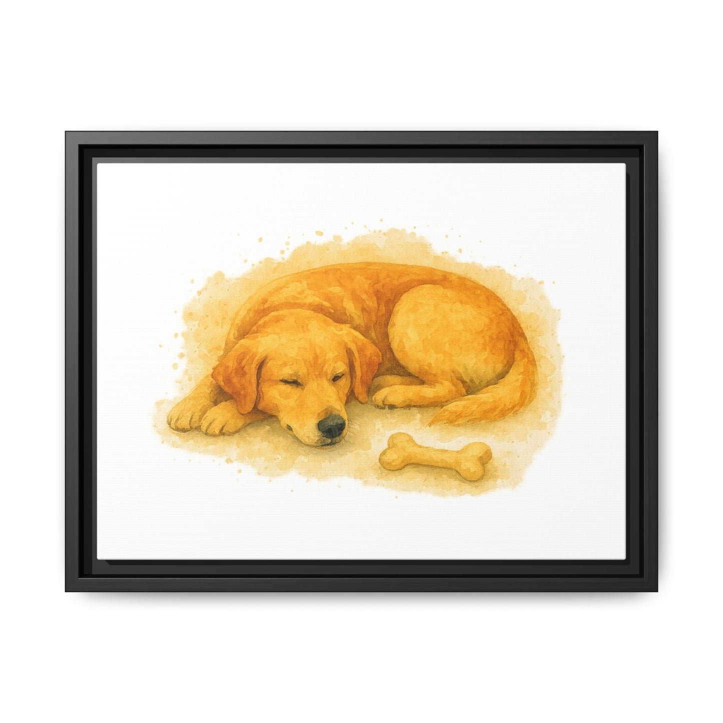 Cozy Dog Art Canvas, Framed Pet Decoration, Yellow Lab Wall Art, Dog Lover Gift, Home Decor, Animal Lover Print