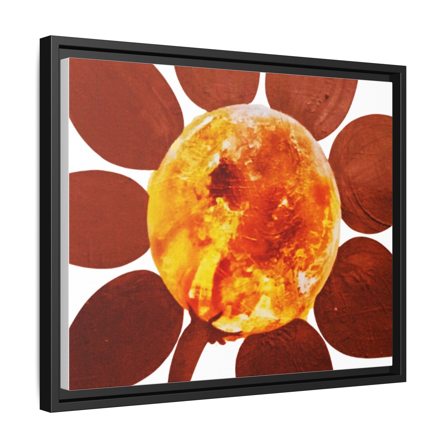 Framed Flower Canvas 1960s Original Art Print - "Sol, Cradle of Life"