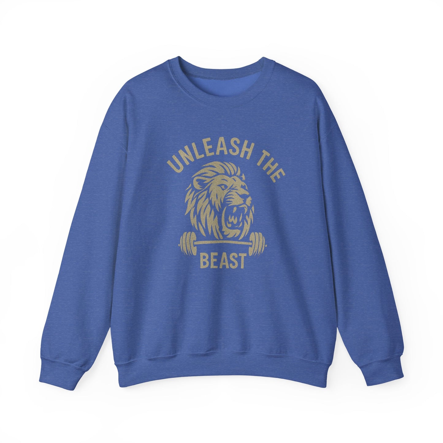 Grit Forge Athletics - Unleash the Beast Motivational Crewneck Sweatshirt