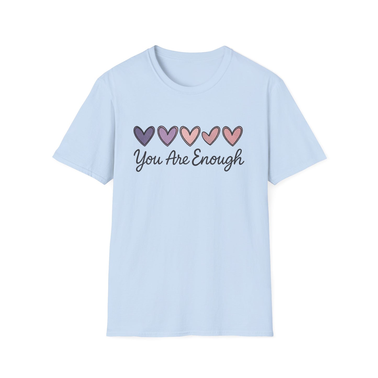 "You Are Enough" Hearts Graphic Women's Softstyle T-Shirt