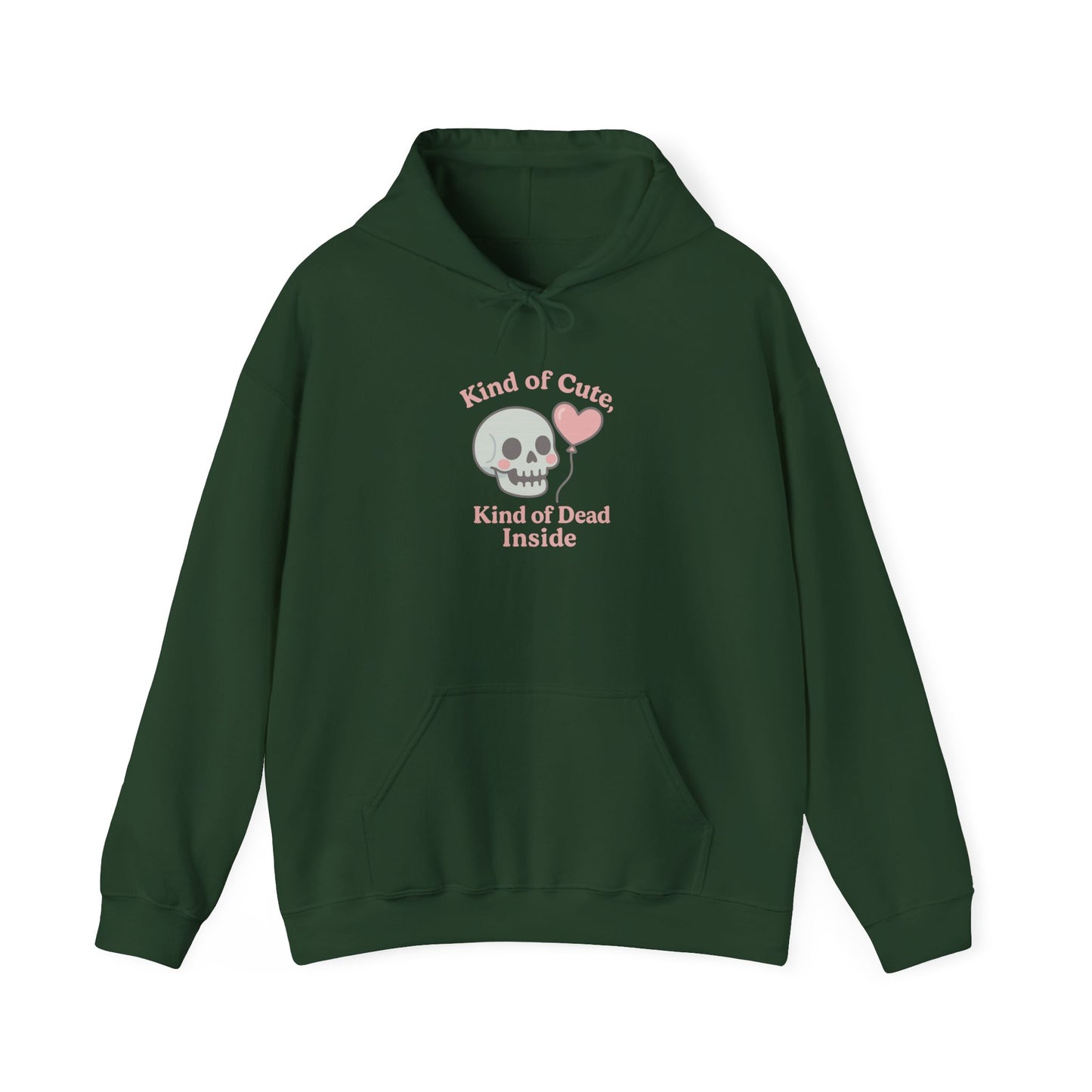 "Kinda Cute, Kinda Dead Inside" Skull/Heart Graphic Hoodie