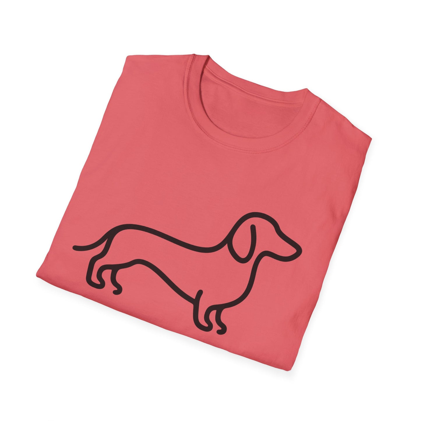 Dachshund Outline Softstyle T-Shirt for Dog Lovers