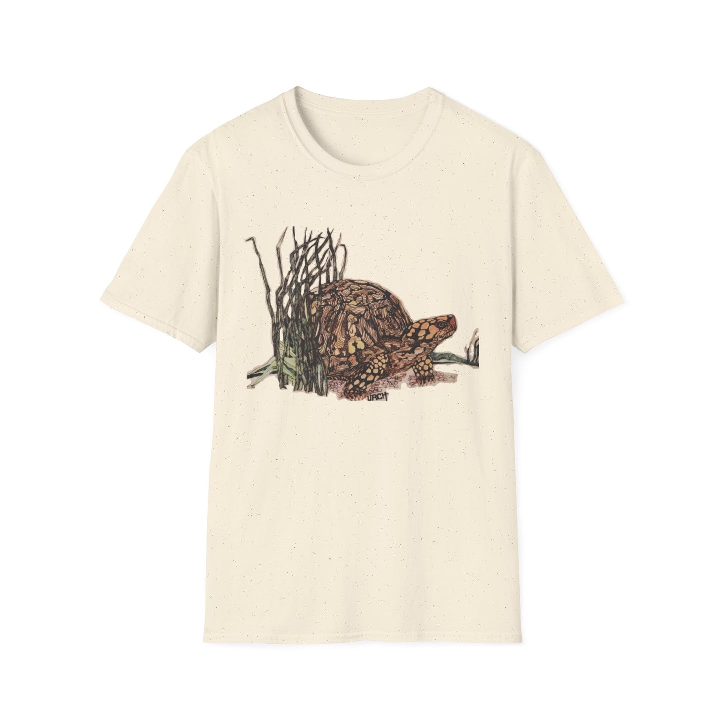 Custom Pen and Ink Artwork, Nature Scene Tee-Shirt - "Turtle Run"