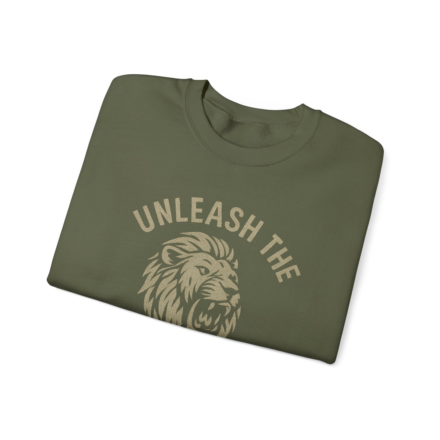Grit Forge Athletics - Unleash the Beast Motivational Crewneck Sweatshirt
