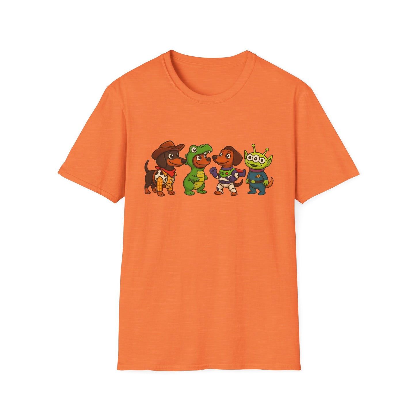 Cute Dachshund Halloween Cartoon Ensemble Tee Shirt