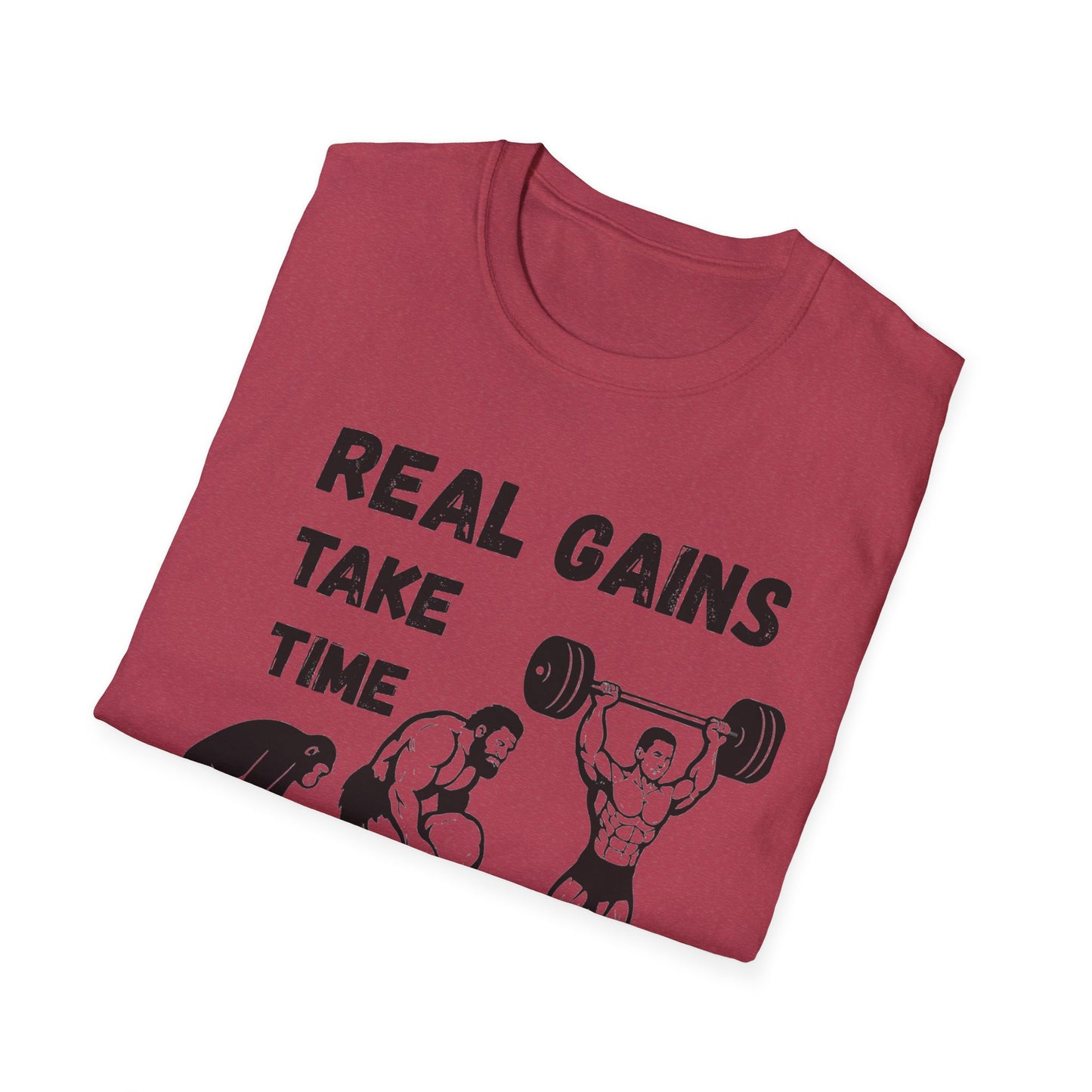 Grit Forge Athletics - "Real Gains Take Time" Motivational Tee