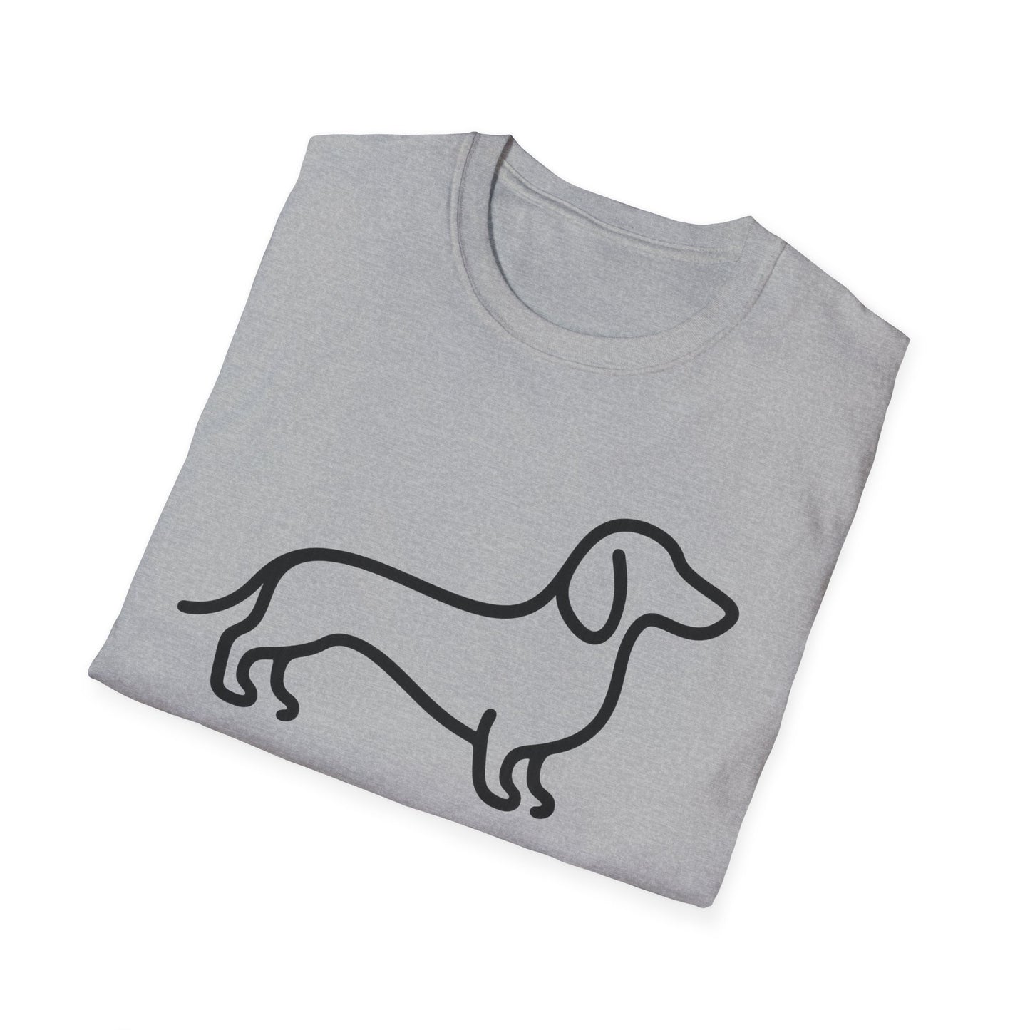 Dachshund Outline Softstyle T-Shirt for Dog Lovers