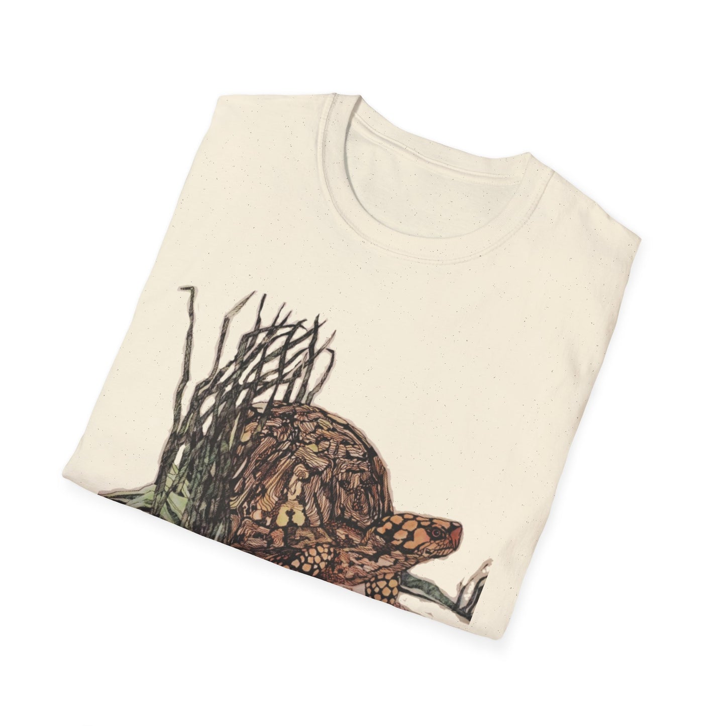 Custom Pen and Ink Artwork, Nature Scene Tee-Shirt - "Turtle Run"