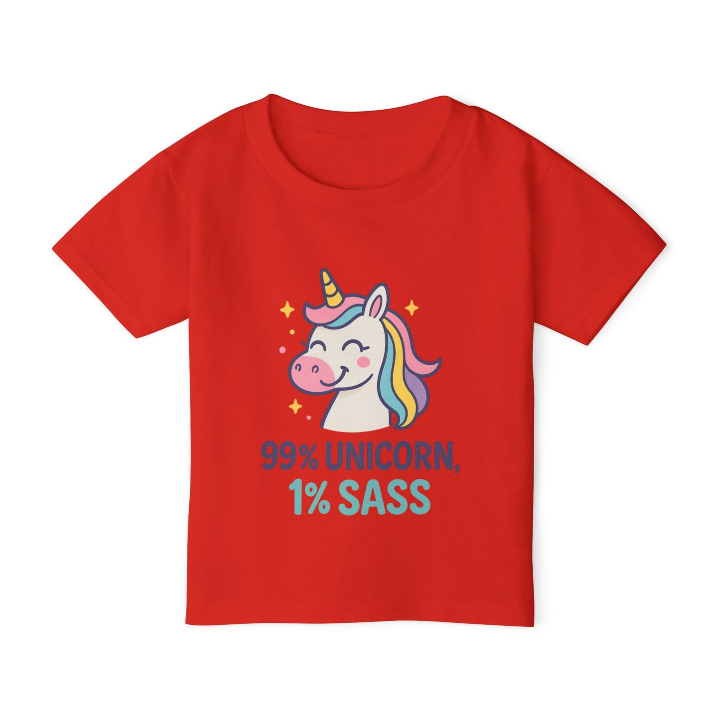 TODDLERS' Tee - "99% Unicorn, 1% Sass", Whimsical Kids Fashion
