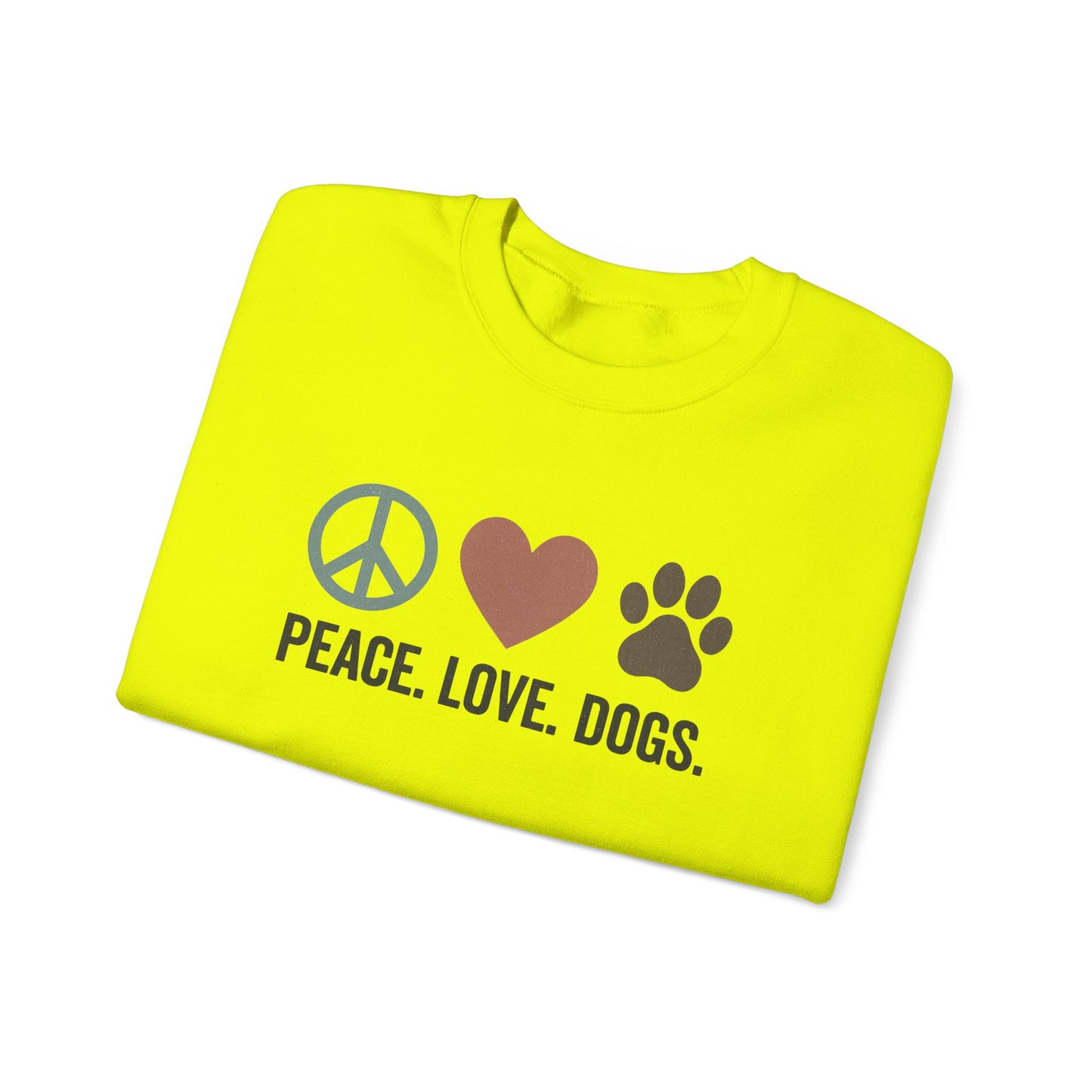 "Peace Love Dogs" Cozy Pet Lover's Crewneck Sweatshirt