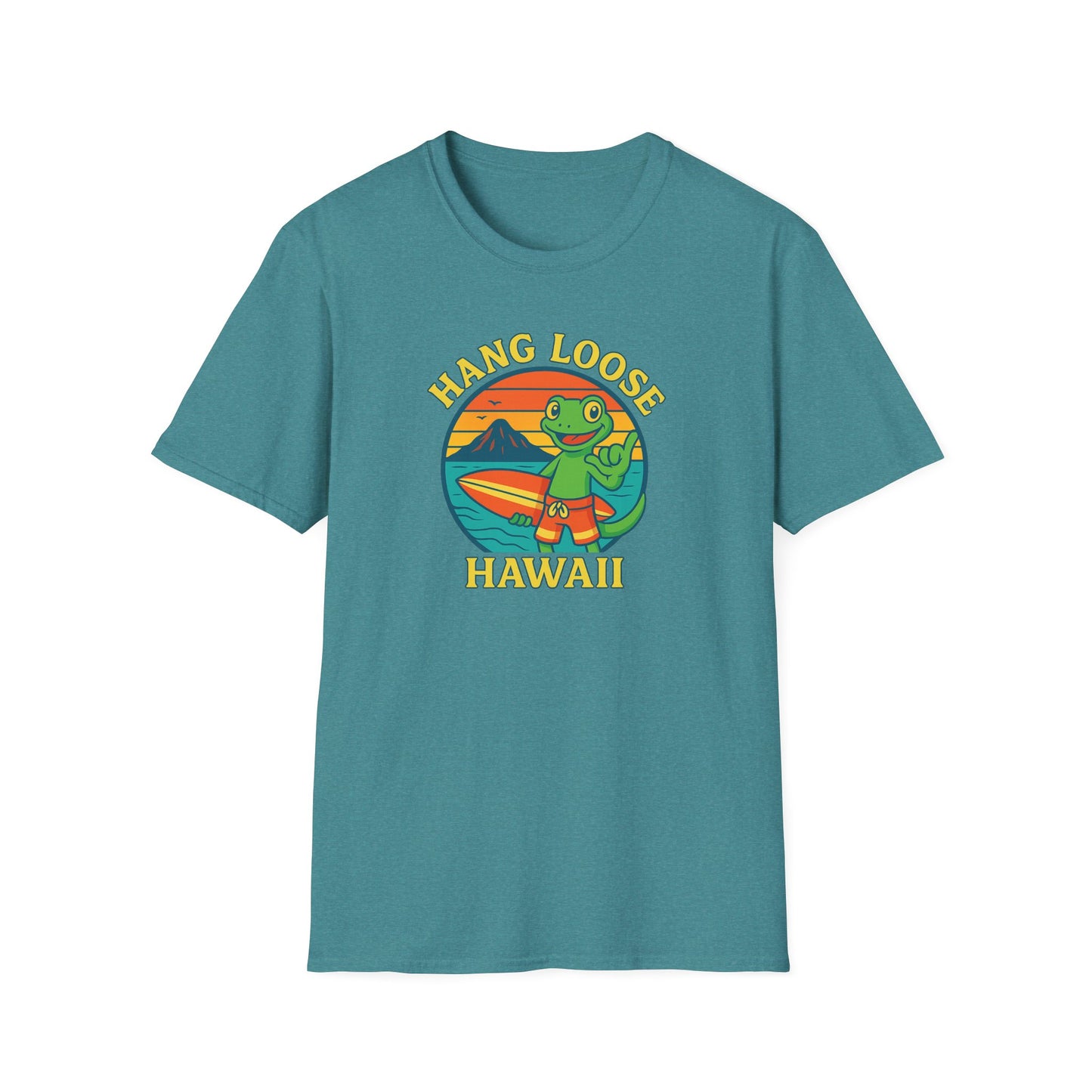 Hawaiian Surf T-Shirt, "Hang Loose Hawaii" Graphic Tee
