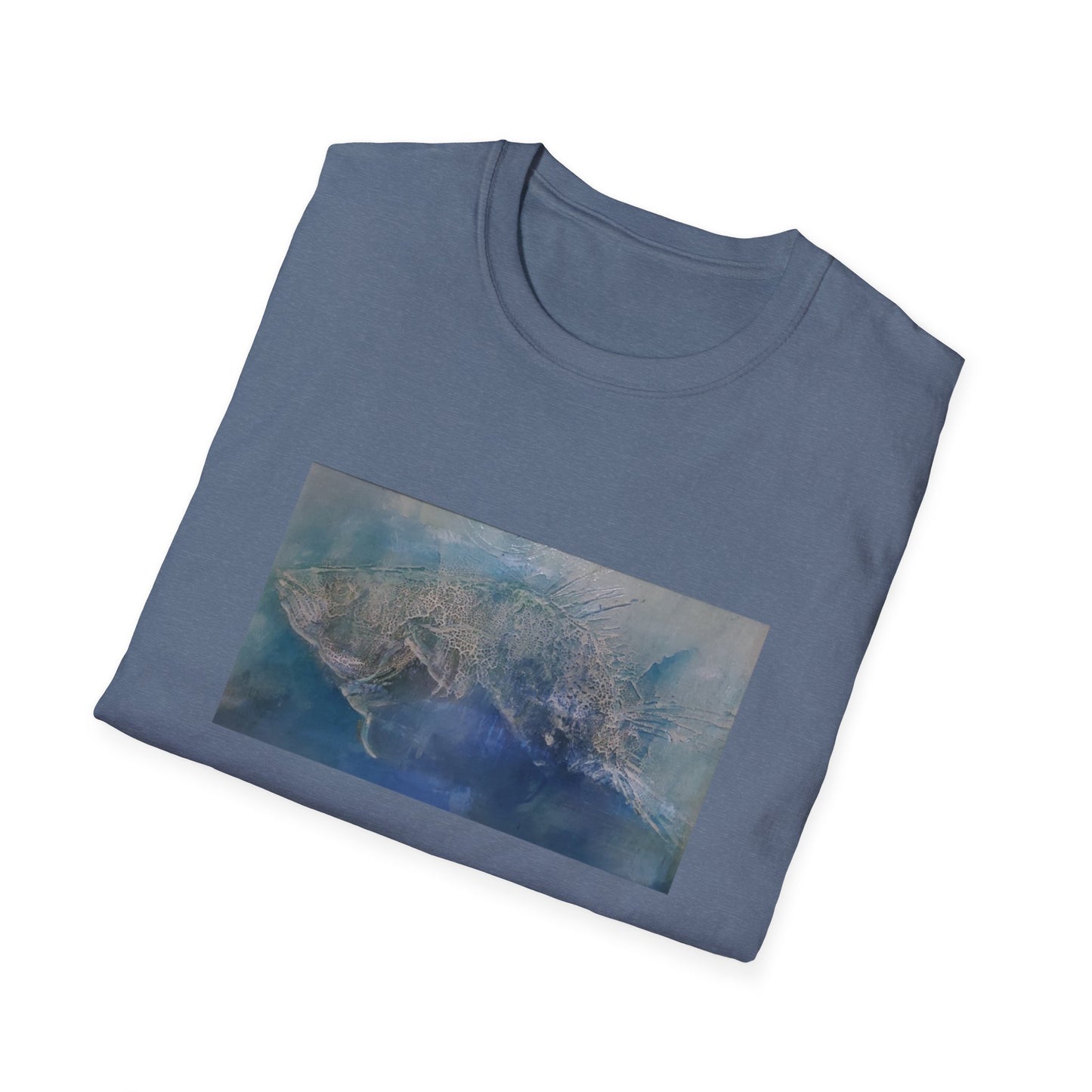 Ocean Impressionistic Fish Authentic Art Tee Shirt - "Nature's Wrath"