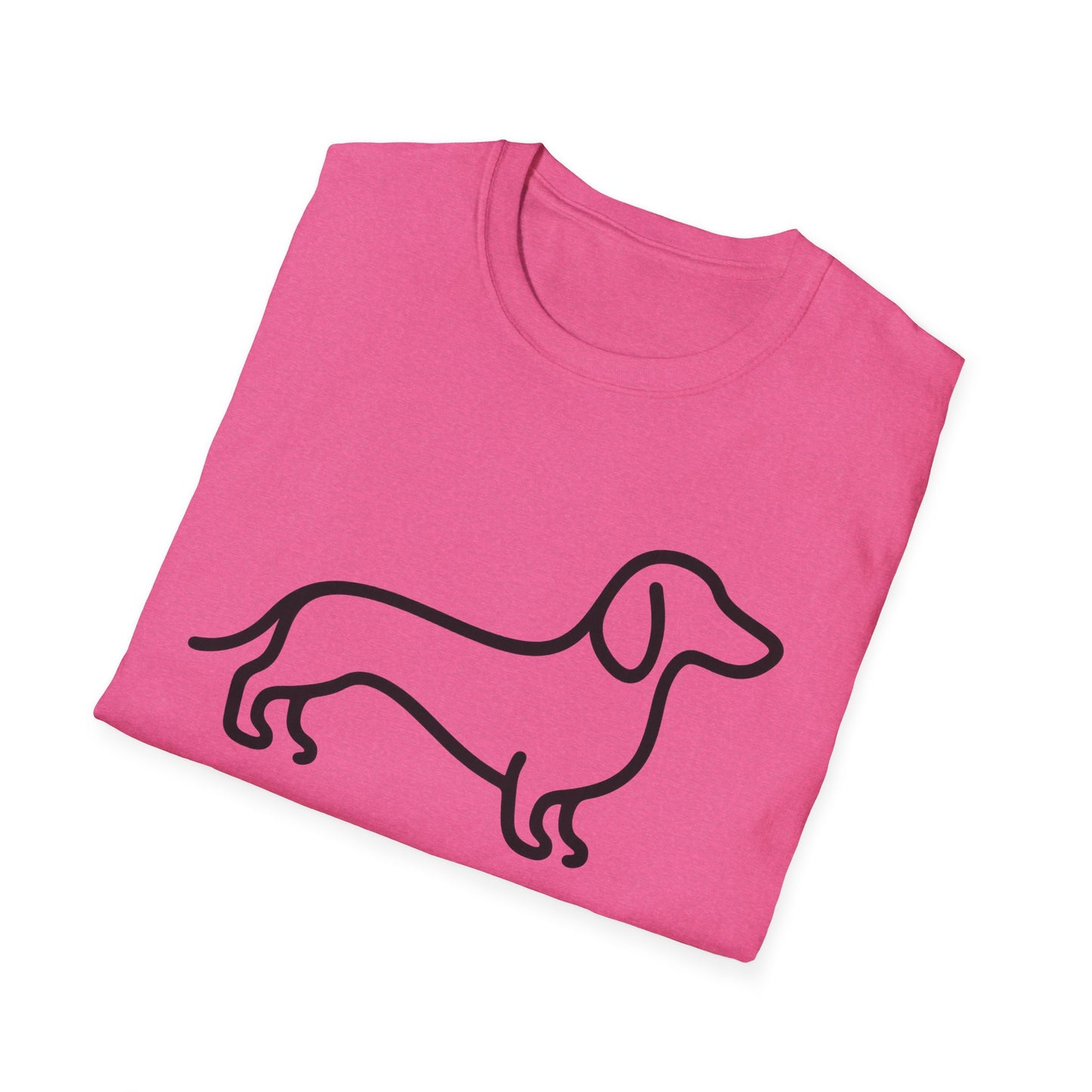 Dachshund Outline Softstyle T-Shirt for Dog Lovers