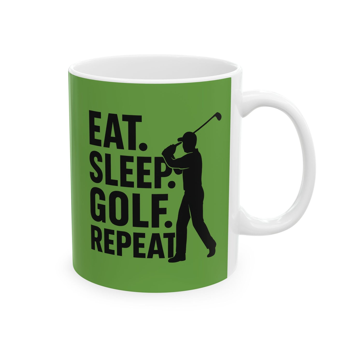 Golf-Inspired Ceramic Mug, Coffee Lover Gift, Green Mug for Golf Enthusiasts, Funny Golfer Humor, 11oz/15oz