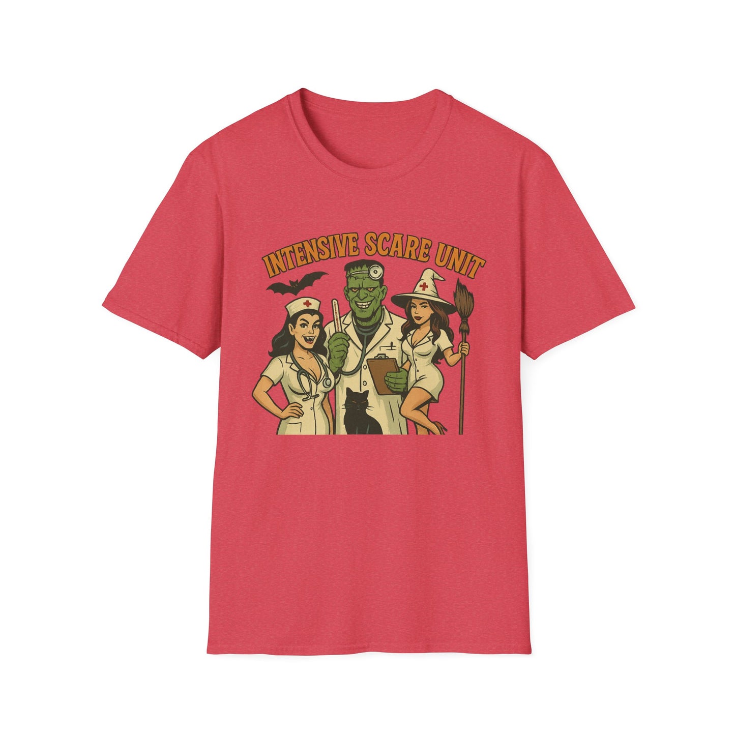 Fun Halloween Casual Tee-Shirt, "Intensive Scare Unit"
