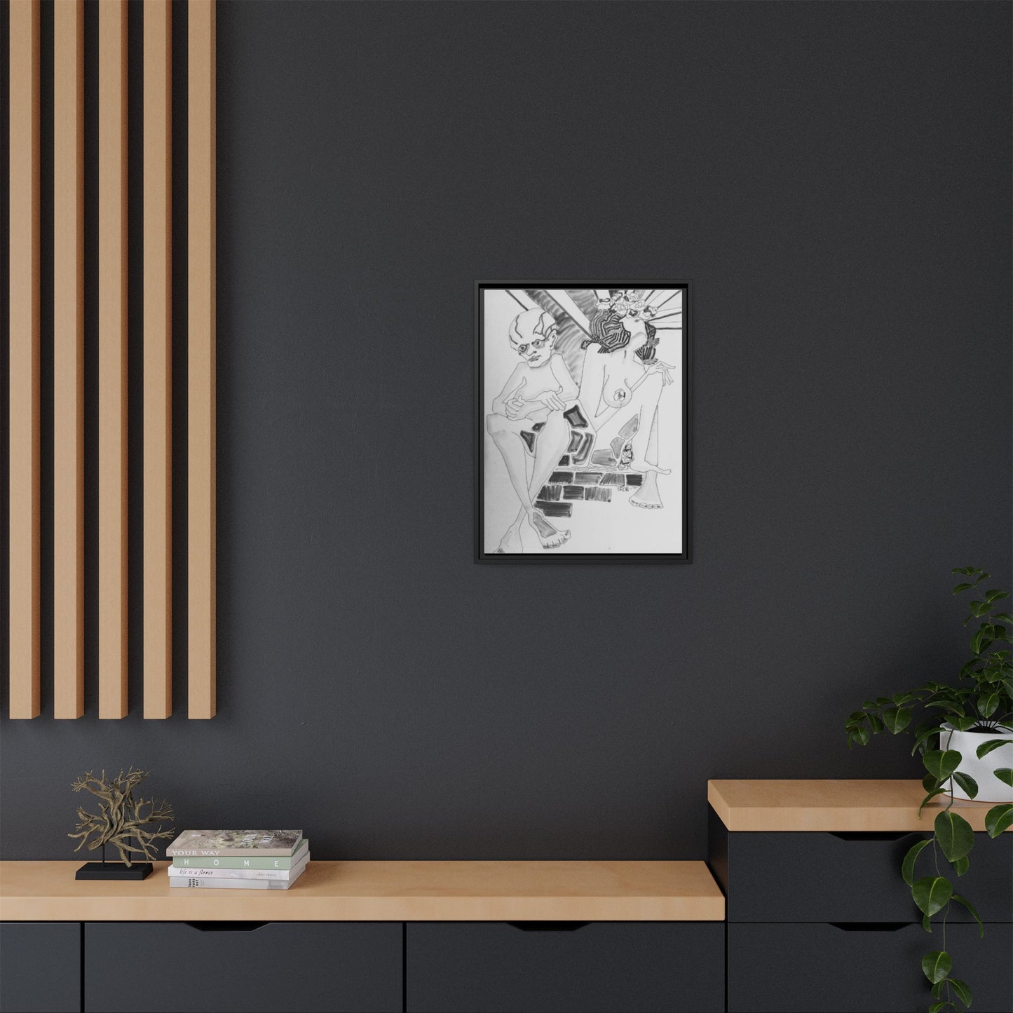 Authentic 1960s Pen & In Artwork - "Quest for a Smile"