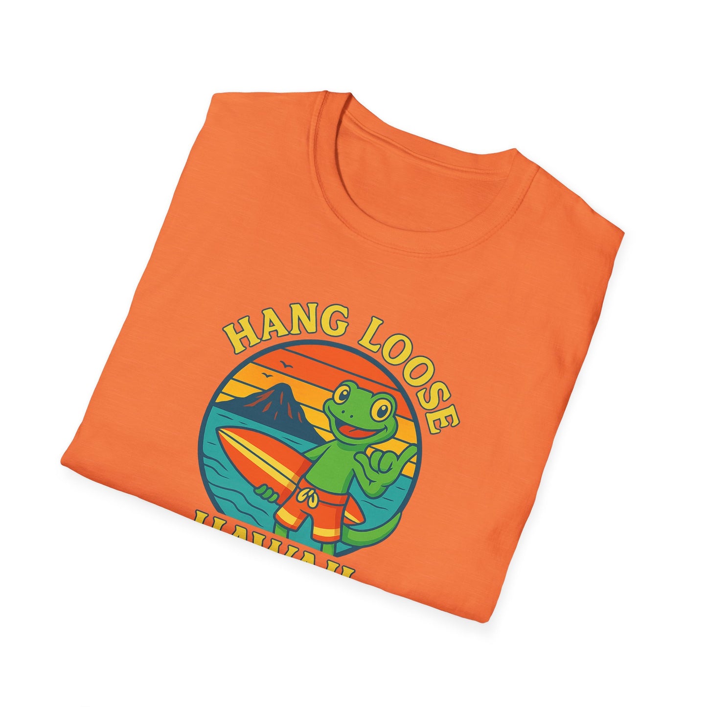 Hawaiian Surf T-Shirt, "Hang Loose Hawaii" Graphic Tee