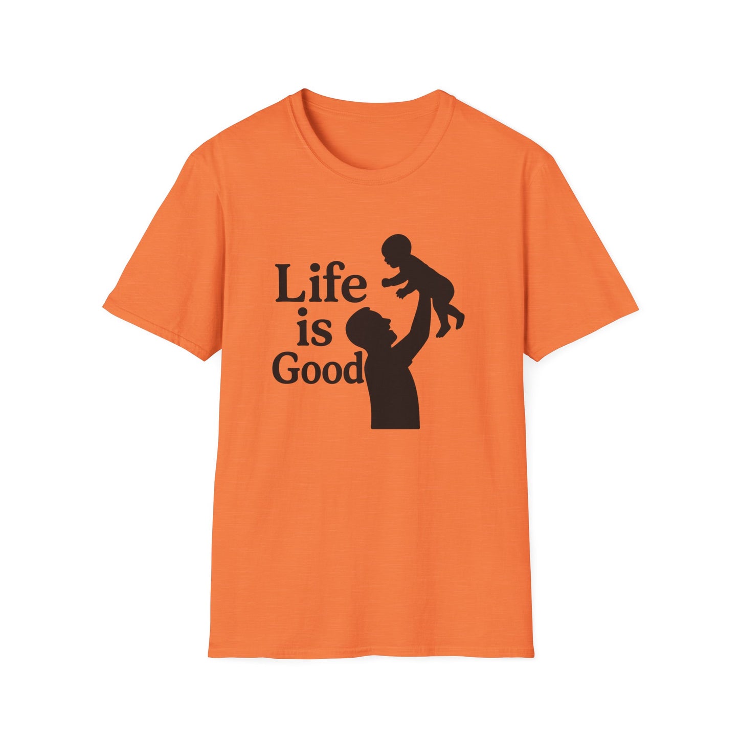 "Life is Good" Men's Softstyle Baby-Rearing Casual Tee-Shirt