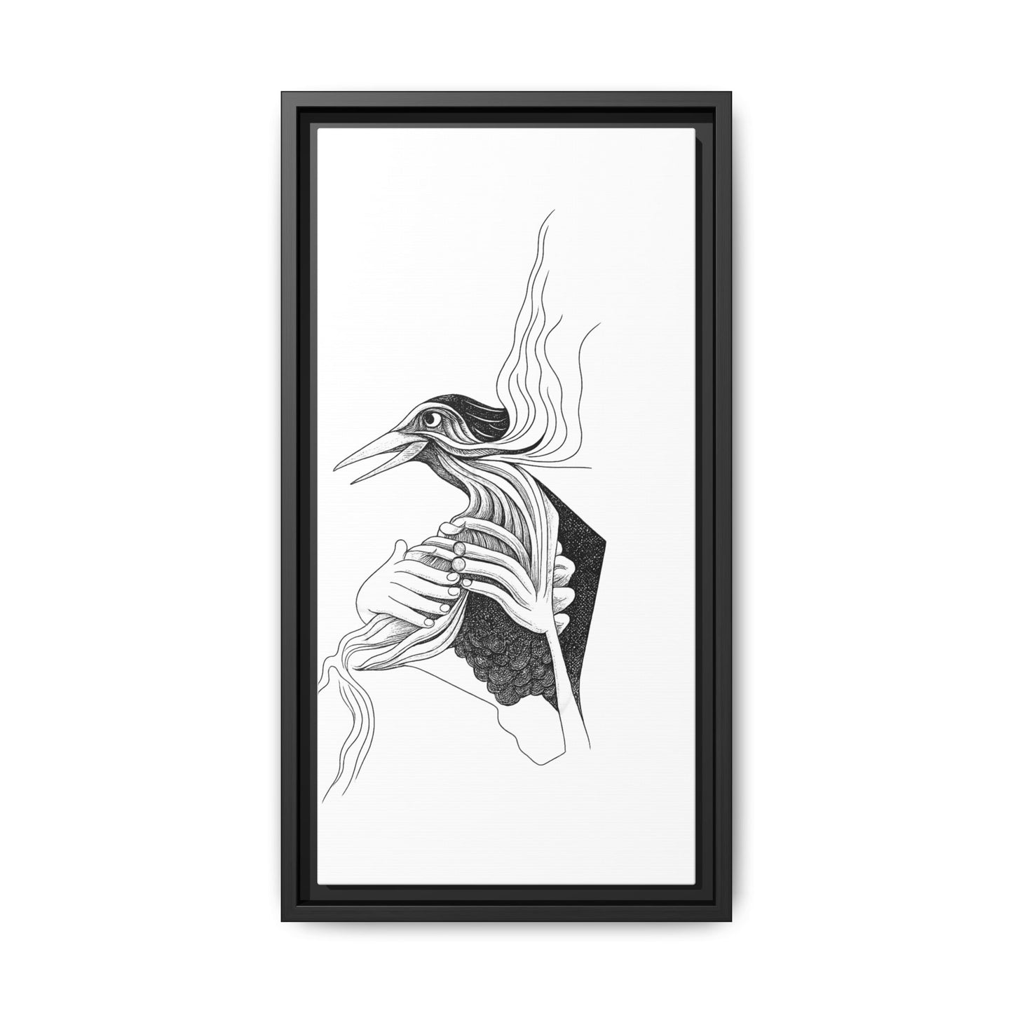 Original 1960s-Era Pen and Ink Print - "Loki's Featherbed"