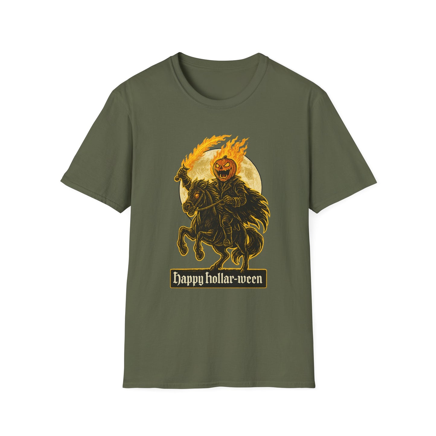 Halloween Headless Horseman Pumpkin Graphic Tee-Shirt