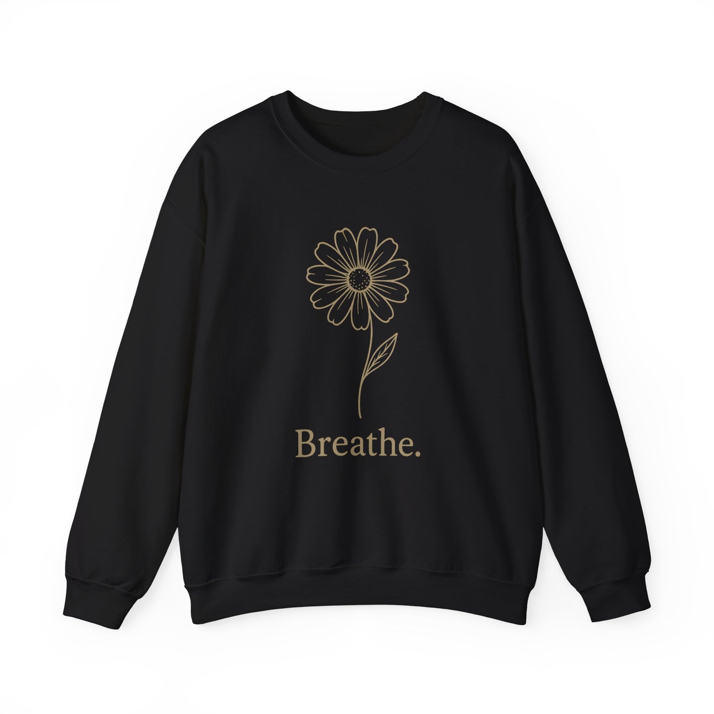 Breathe Floral Relaxed Fit Inspirational Crewneck Sweatshirt
