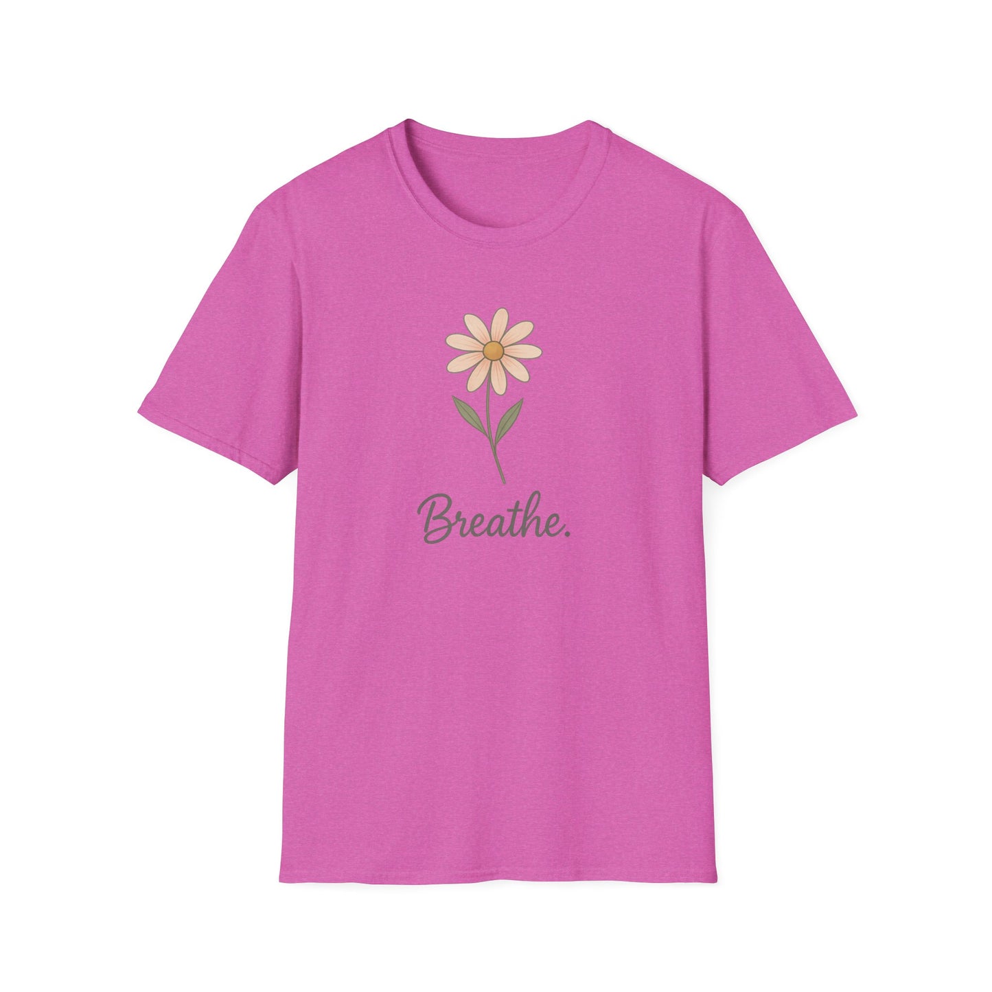 Breathe Floral Relaxed Fit Inspirational Tee-Shirt