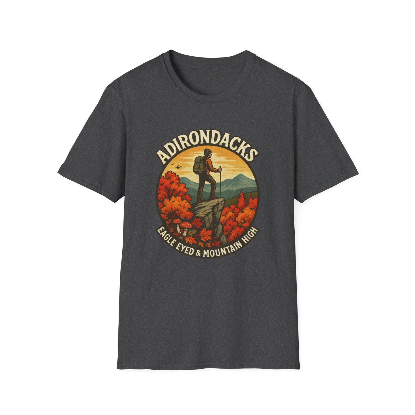 Adirondack Adventure Softstyle Hiking Tee - "Eagle Eyed & Mountain High"
