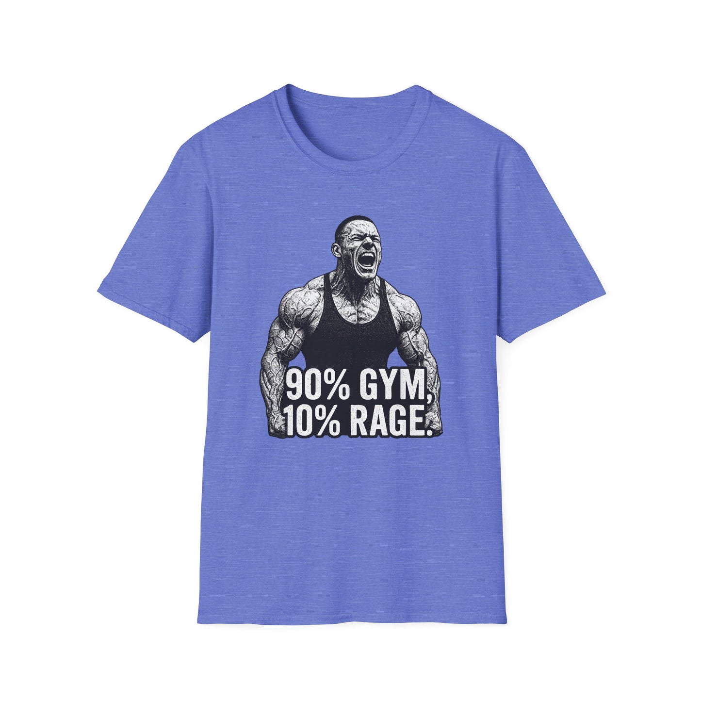 Grit Forge Athletics - "90% Gym, 10% Rage" Men's Bodybuilding Tee-Shirt