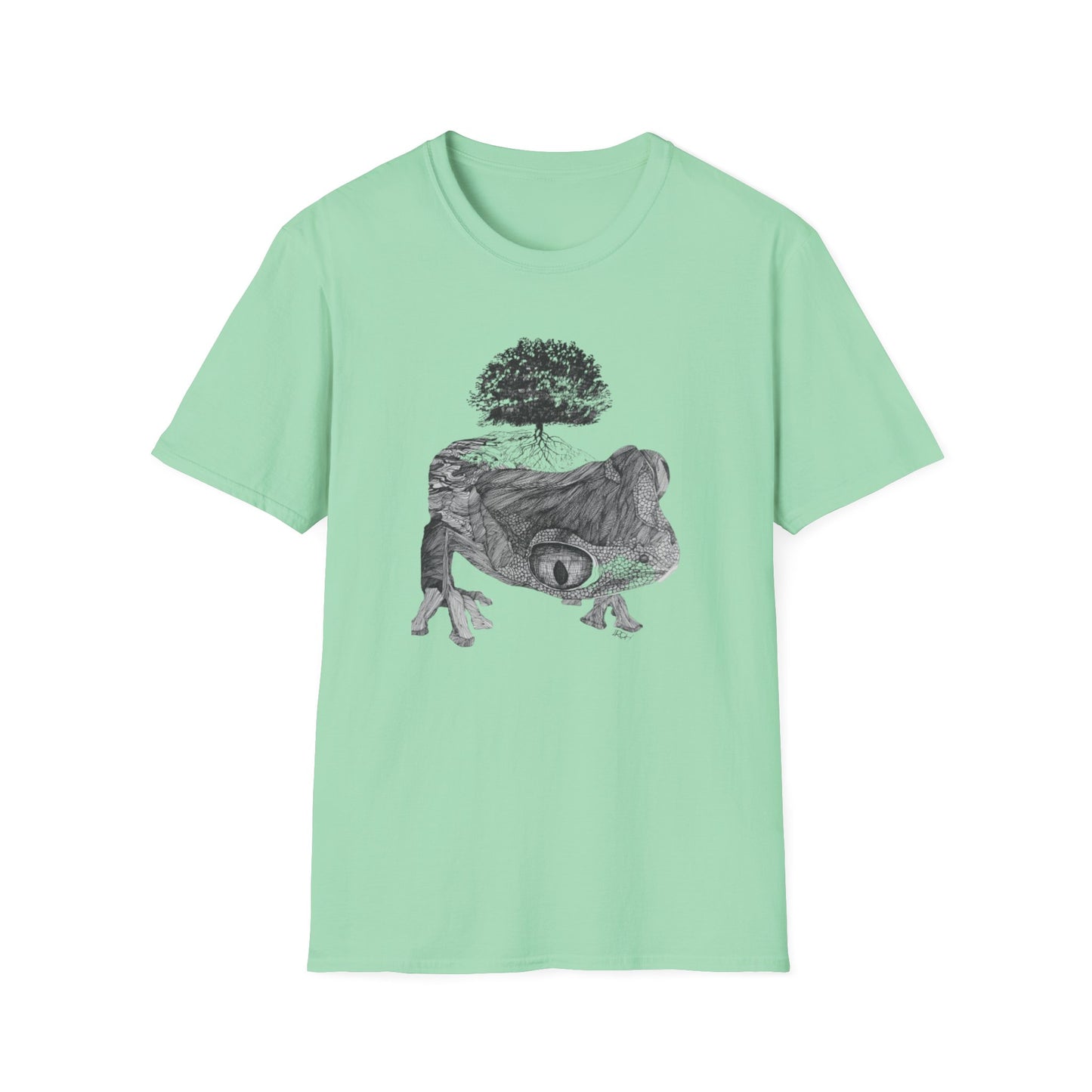 Abundant Life 1960s Frog Creative Graphic Tee - "Gaia's Shepherd"