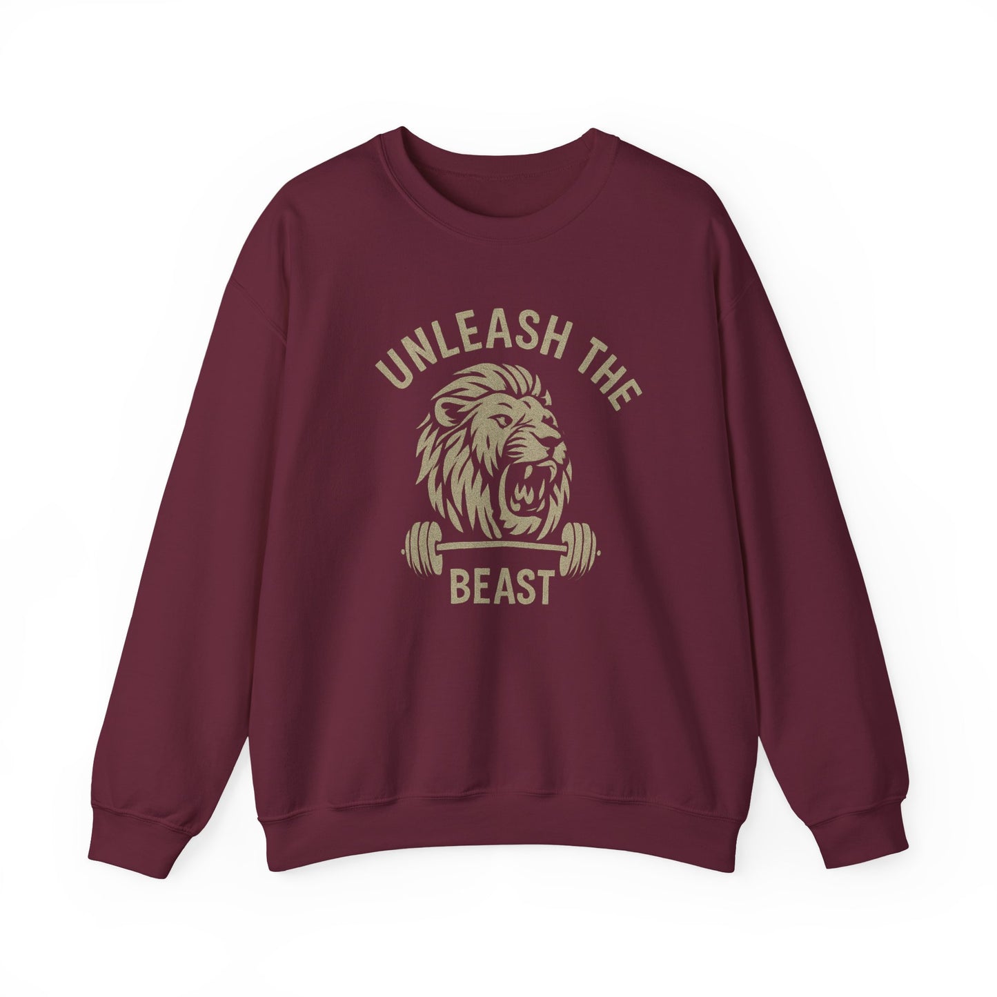 Grit Forge Athletics - Unleash the Beast Motivational Crewneck Sweatshirt
